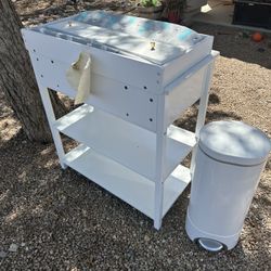 Changing Table And Diaper Bin