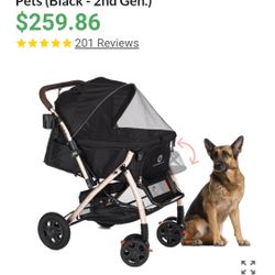 HPZ™ PET ROVER XL Extra-Long Premium Stroller for Small/Medium/Large Dogs, Cats and Pets