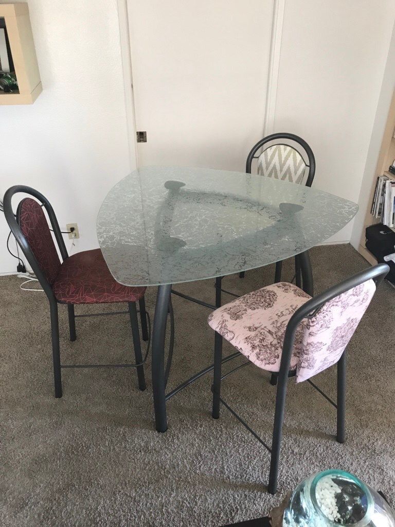 PRICED TO SELL - Counter height dining set (table + 3 chairs)
