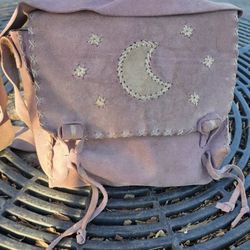 Unique Vintage Artisan Suede Leather Morral Crossbody Shoulder Bag Boho Western Hippie New 

