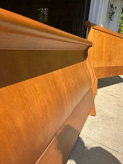 Solid Maple MCM Sleigh Revival Bed