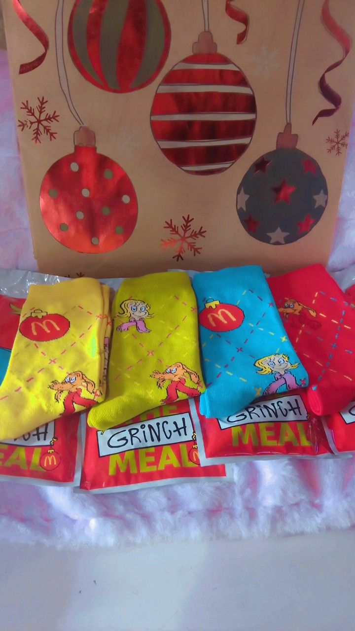 McDonald's Grinch Socks 🧦 Whole Set Of 4 