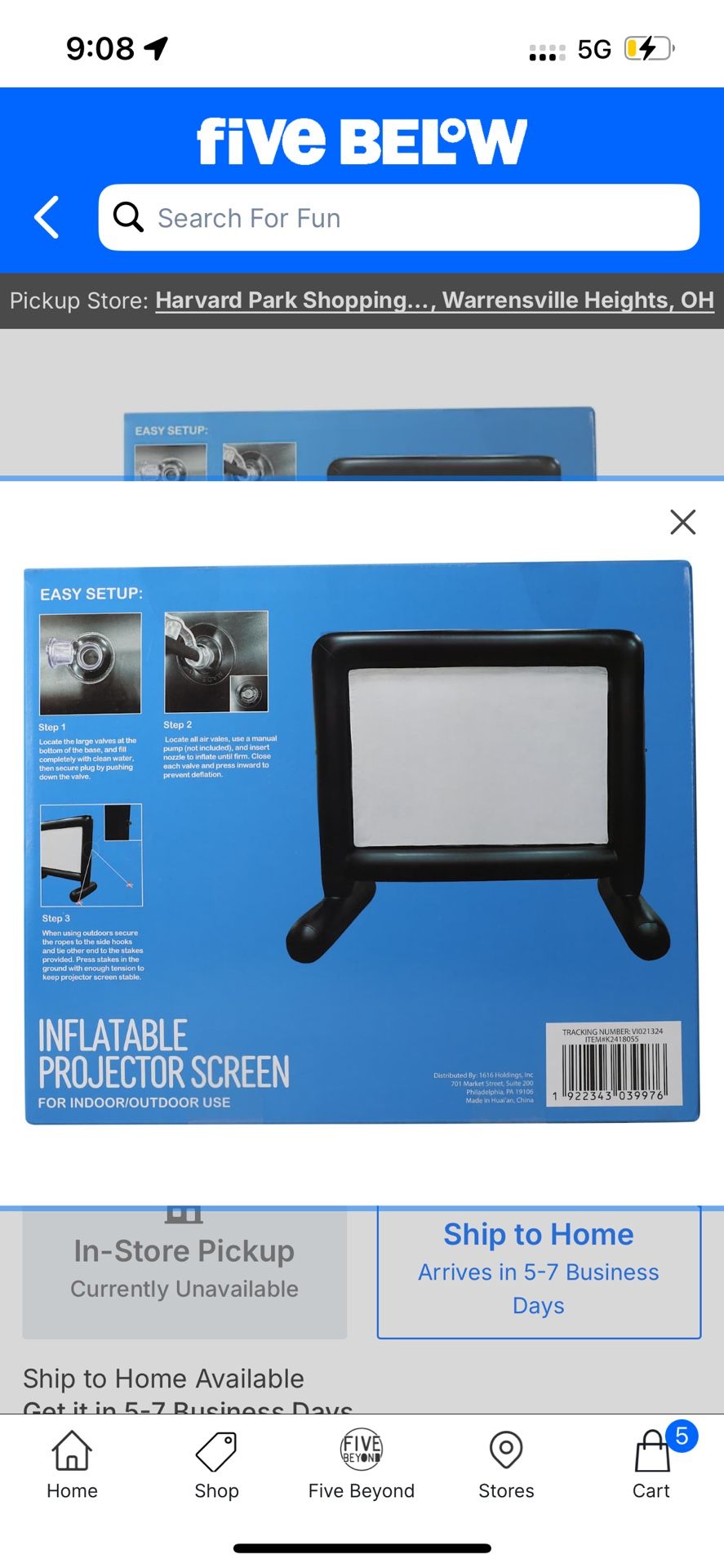 20 Inch Inflatable Projector Screen