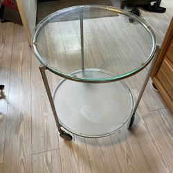 Round Glass End Table