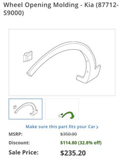 GENUINE KIA TELLURIDE 2020-2024 FRONT WHEEL OPENING MOLDING RH=PASS