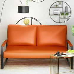 Industrial Sleek Faux Leather Loveseat/Comfortable double sofa/chair