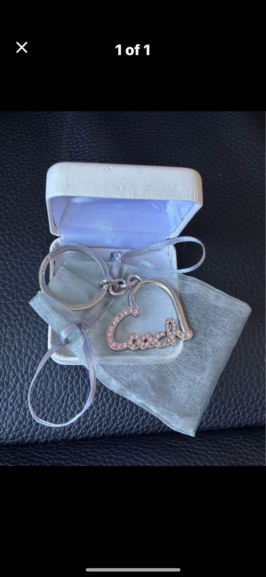 New Authentic Coach Pink Crystal Key Holder