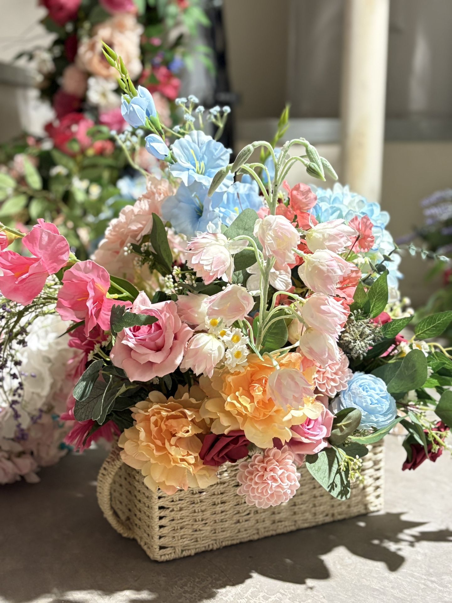 Blooming Elegance in a Basket