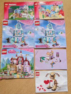 Disney Princess LEGO Lot - Elsa, Belle, Jasmine + Manuals