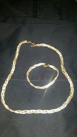 Tricolor necklace and bracelet