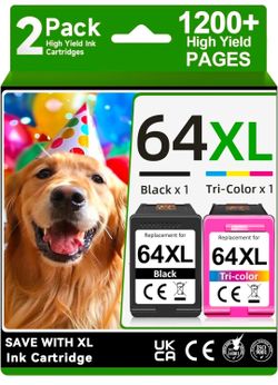 64 XL Black & Color Ink Cartridges for HP ENVY- Chip 6(contact info removed) 7130 7164 7830..