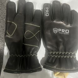 New  Black Leather Firefighters Gloves 