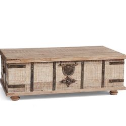  2 Kaplan Rectangular Reclaimed Wood Lift-Top Coffee Table