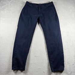 Ash & Erie Flat Front Stretch Men’s 32x28 Navy Blue Casual Chino Pants #351