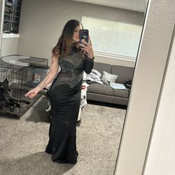 2 Black Long Sparkly Dresses 