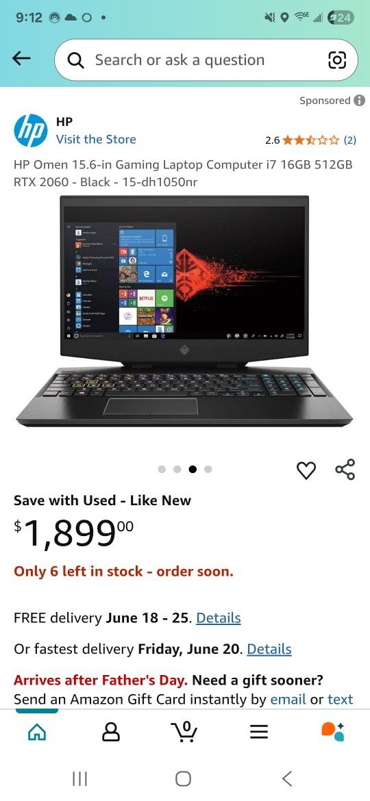 15.6 Inch Gaming Laptop with built in keyboard rgb backlight and charger(Free accessories with purchase)