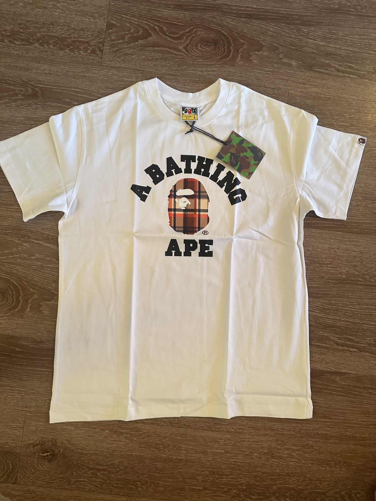 White Burberry Bape T Shirt Large