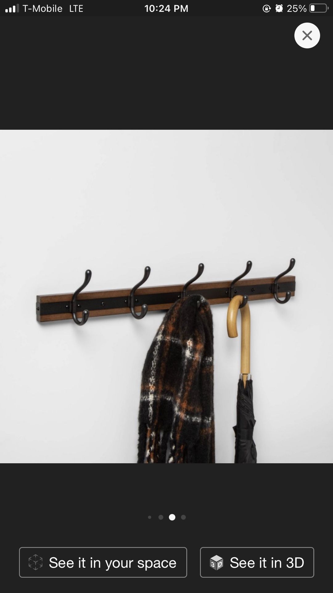 Metal Wrapped Hook Rail