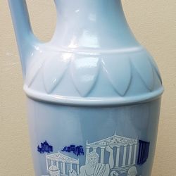 VTG 1961 Jim Beam Plato Socrates Aristotle Grecian Pitcher Blue Glass Decanter