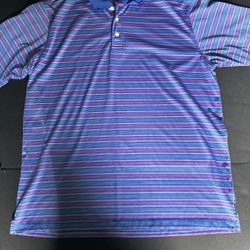 PGA Tour Pro Series Men's Golf Polo Shirt Short Sleeve Xl Purple And Blue