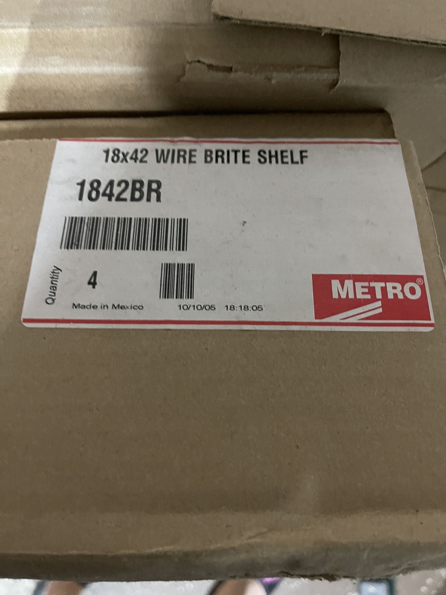 Metro 1842BR Super Erecta Brite Steel Wire Shelf, 800 lb. Capacity, 42' Width x 18' Depth (Pack of 4)