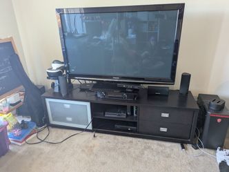 Entertainment Center + TV + Surround Sound Speakers (bundle)