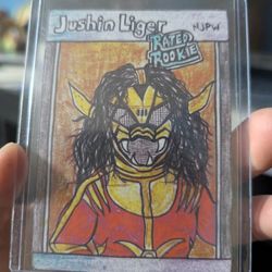 Jushin Thunder Liger gummy Arts Trading Card New Japan Wrestling