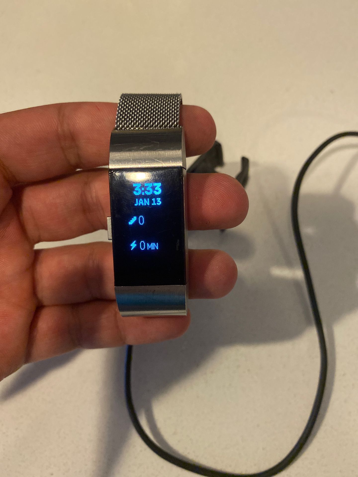 Fitbit Charge 2 + HR with new magnetic silver band