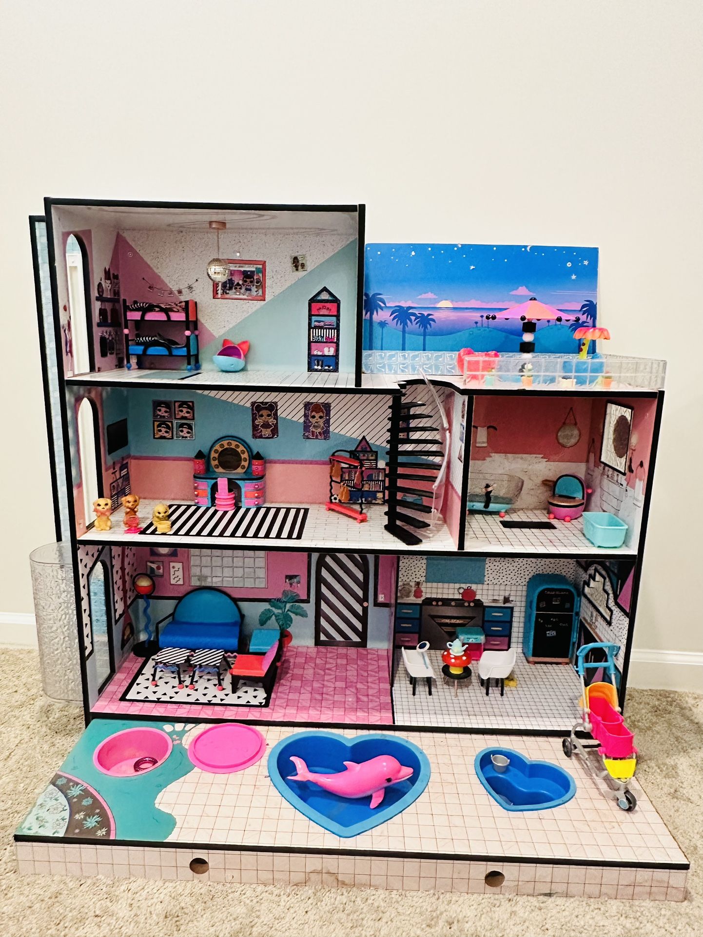 LOL Surprise House, Doll House, Made of Real Wood,  for Kids Ages 4+ Only For $40