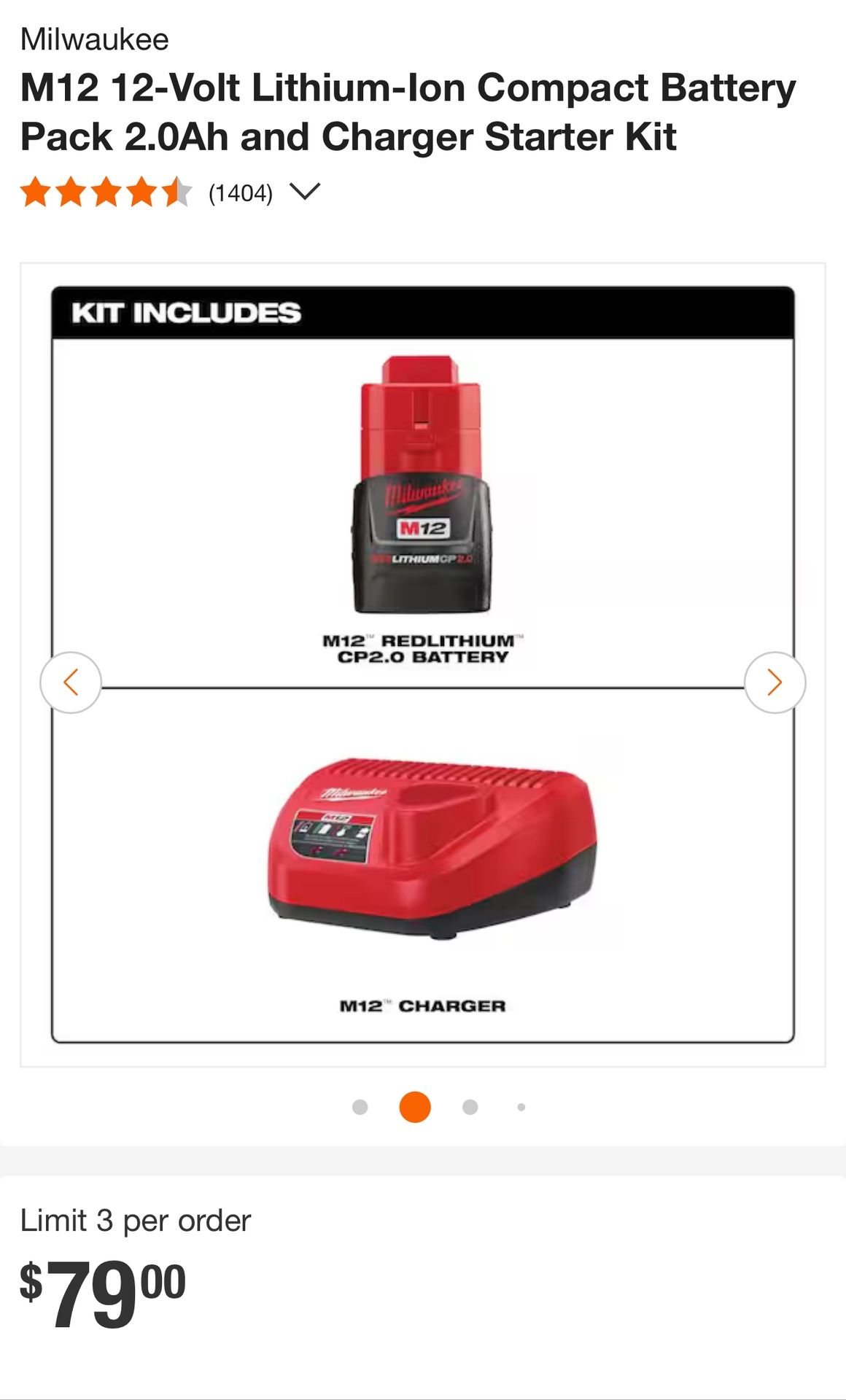 M12 12-Volt Lithium-Ion Compact Battery Pack 2.0Ah and Charger Starter Kit