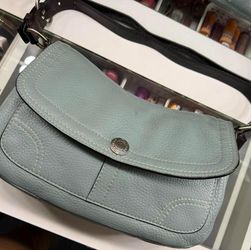 Coach Blue Leather Shoulder Bag