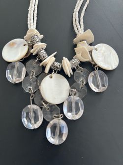 Shell and Crystal Bead  Necklace