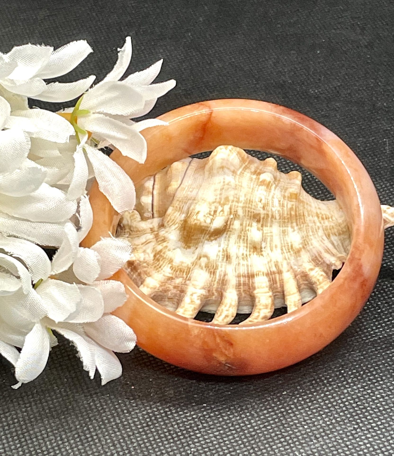 Orange Jade Bangle