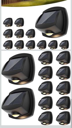 SOLPEX Solar Lights Outdoor Waterproof IP65, Solar Stair Lights Outdoor for Fence, Deck, Step, Dual Color LED 3 Lighting Modes House Wall Light for Po