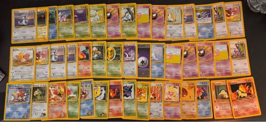 Pokemon Vintage 45 Card Lot Non Holo MP Legendary Collection Rocket Gym Neo Sets