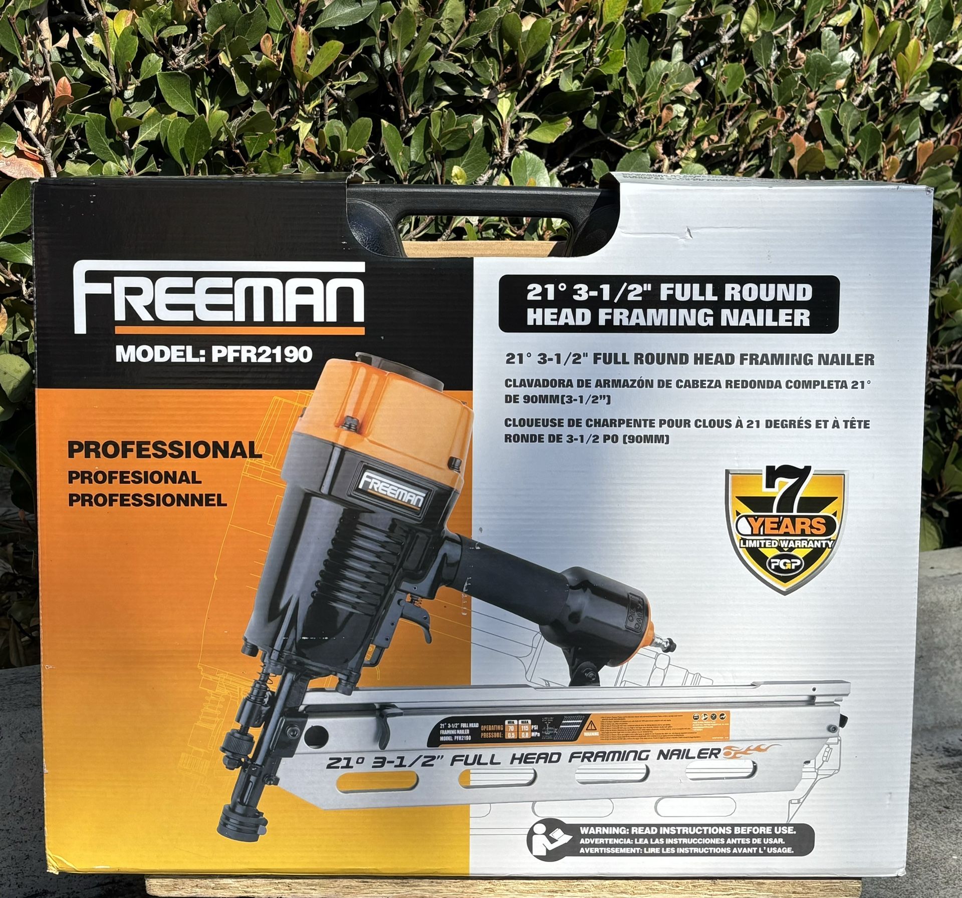 Freeman Pneumatic 21-Degree 3-1/2 in. Framing Nailer with Case