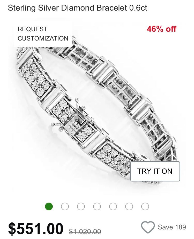 Sterling Silver Diamond Bracelet