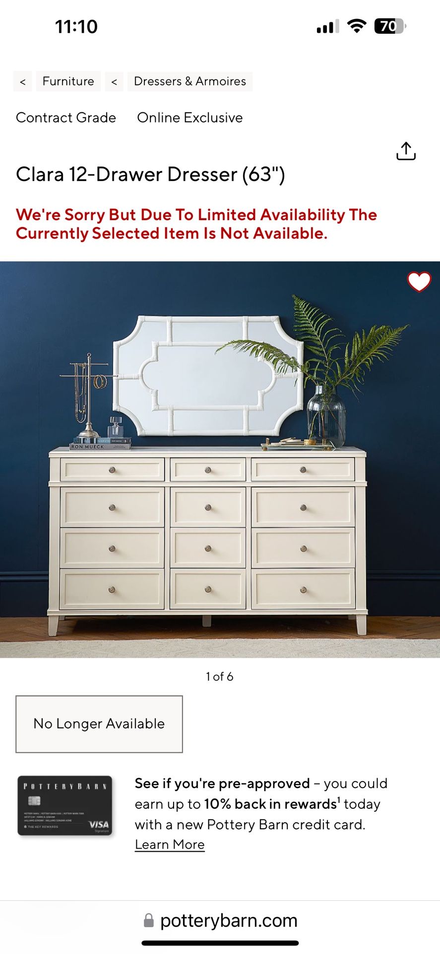Pottery Barn Clara Dresser Like New!