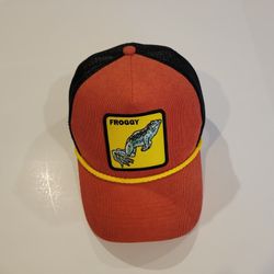 Fishing Froggy Hat Cap Fishing Froggy 
Snapback mesh back.
