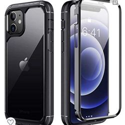 Case for iPhone 12 Mini 5.4 inch, Dual Layer Shockproof Clear Bumper Cover