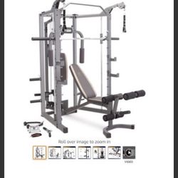 MARCY SMITH CAGE MACHINE WITH WORKOUT BENCH AND WEIGHT BAR HOME GYM EQUIPMENT SM-4008 New in Box