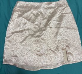 Fold mini cheetah print skirt