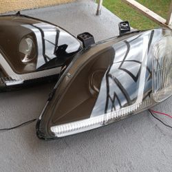 96 98 Honda Civic Projector Headlights Led Drl