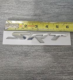 BRAND NEW UNIVERSAL SRT CHROME ABS PLASTIC TRUNK EMBLEM BADGE STICKER