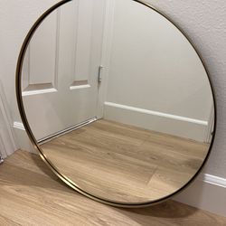 ANDYSTAR Round Gold Mirror 24 inch