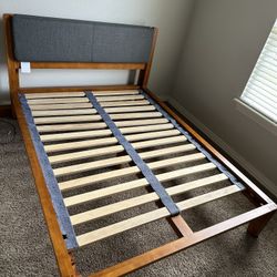 Thuma Full Eco-Friendly Bed Frame + Headboard + Cushion - No-Drill Assembly