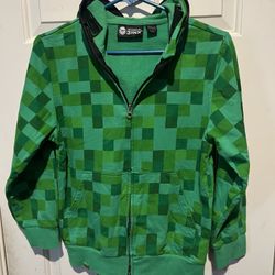 Boy Minecraft Creeper Costume Fleece Sweatshirt Green 