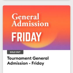 Friday General Admission Phoenix Open Waste Management Tickets 
