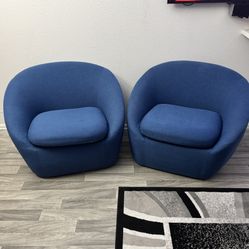 Cozy Barell Blue Chair Set