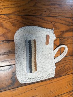 Handmade Crochet Crossbody Bag - Cream Color